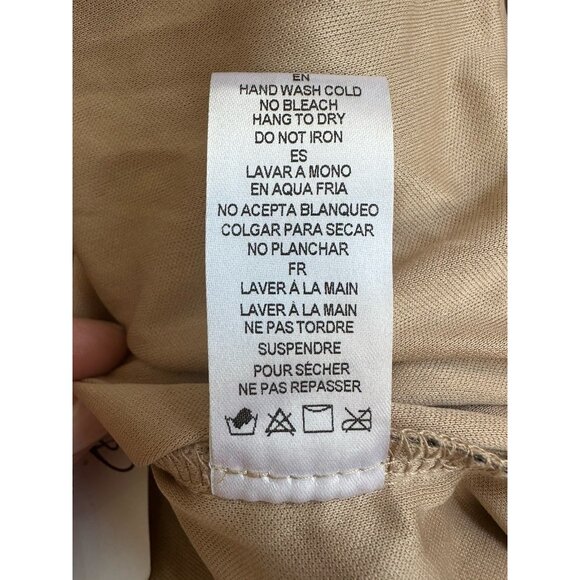 Windsor Lace-up Back Mini Dress M Taupe Abstract Ruched Side/Back 90s Y2K Party - Picture 12 of 14